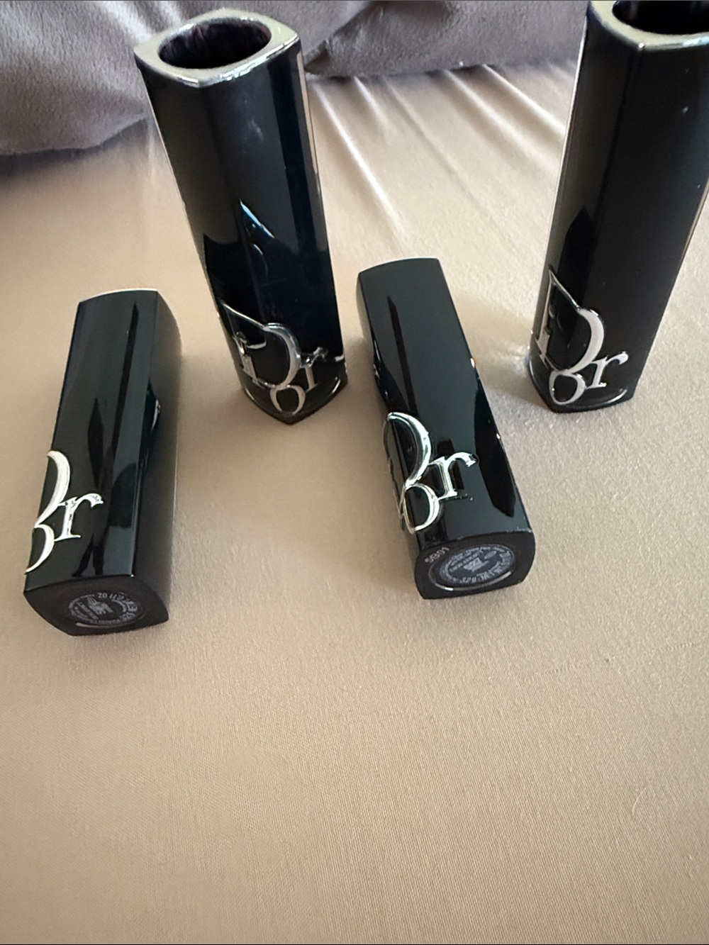 Dior Glossy Black Lipstick Tubes Set refillable